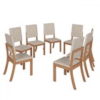 Kit 8 Cadeiras Estofadas Para Mesa De Jantar Milla Nature/lin