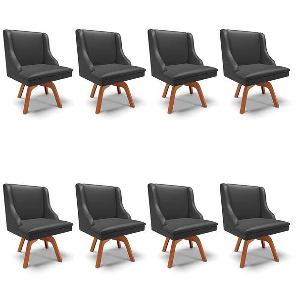 Kit 8 Cadeiras Estofadas Para Sala De Jantar Base Giratória D