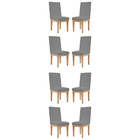 Kit 8 Cadeiras Estofadas Reforçada Para Sala De Jantar Linho