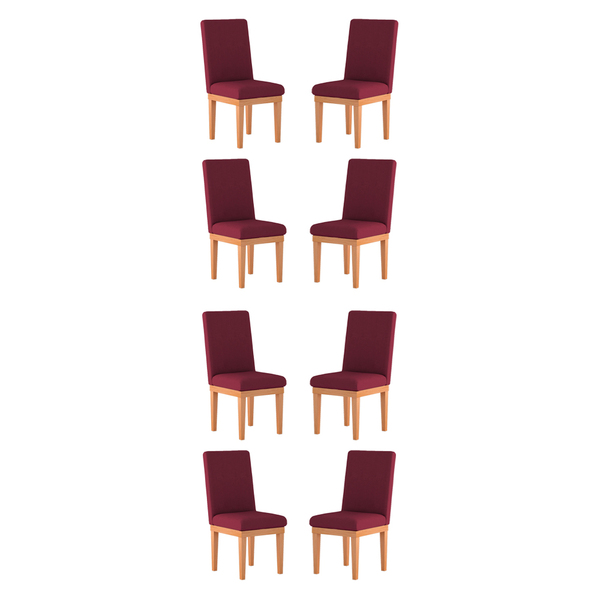 Kit 8 Cadeiras Estofadas Reforçadas Para Sala De Jantar Marsa