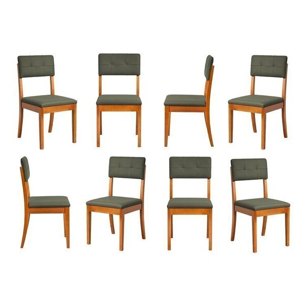 Kit 8 Cadeiras Estofadas Tiê Cabecasa Madeiraoriginals Amêndo