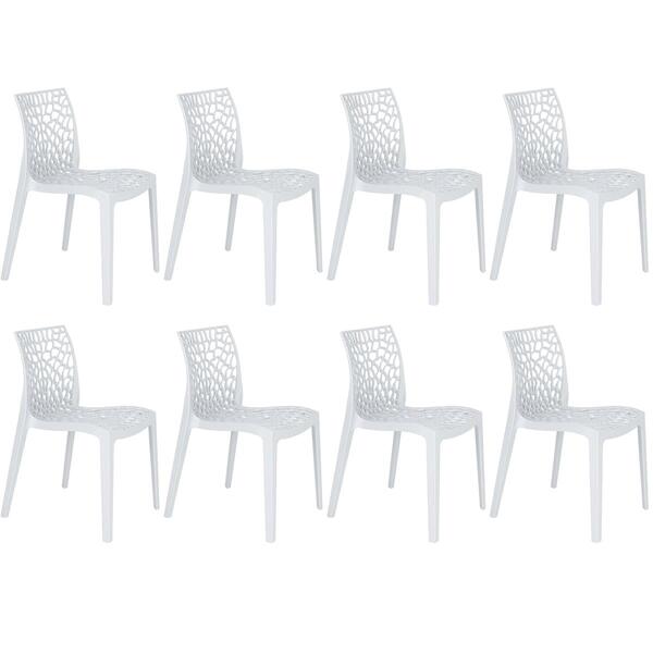 Kit 8 Cadeiras Gruvyer Acabamento Fosco - Branco