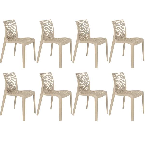 Kit 8 Cadeiras Gruvyer Acabamento Fosco - Nude