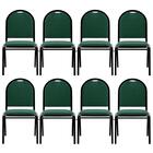 Kit 8 Cadeiras Hoteleiras Auditório Empilhável Linho Z33 Verd