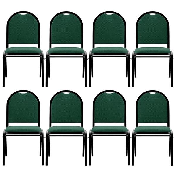 Kit 8 Cadeiras Hoteleiras Auditório Empilhável Linho Z33 Verd