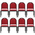 Kit 8 Cadeiras Hoteleiras Auditório Empilhável Linho Z33 Verm
