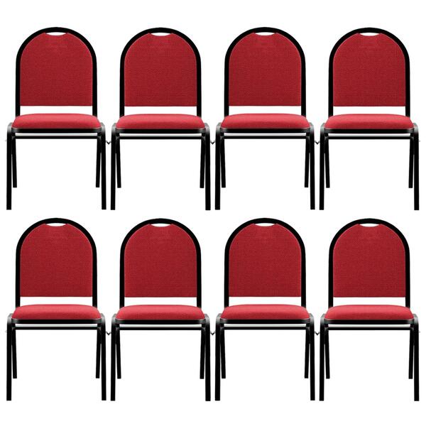 Kit 8 Cadeiras Hoteleiras Auditório Empilhável Linho Z33 Verm