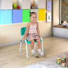 Kit 8 Cadeiras Infantil Iso, Escola, Base Branco- Verde Claro