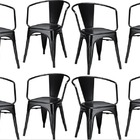 Kit 8 Cadeiras Iron Tolix Francesinha Industrial Com Apoio De
