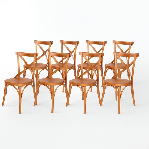 Kit 8 Cadeiras Madeira Sala De Estar Gourmet Katrina Paris Am