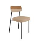 Kit 8 Cadeiras Mila Laminado Caramelo/linho Bege - Fdecor