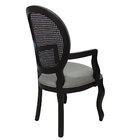 Kit 8 Cadeiras Para Cozinha Medalhão Com Tela Preto E Linho C