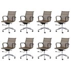 Kit 8 Cadeiras Para Escritorio Diretor Esteirinha Tela Mesh 3