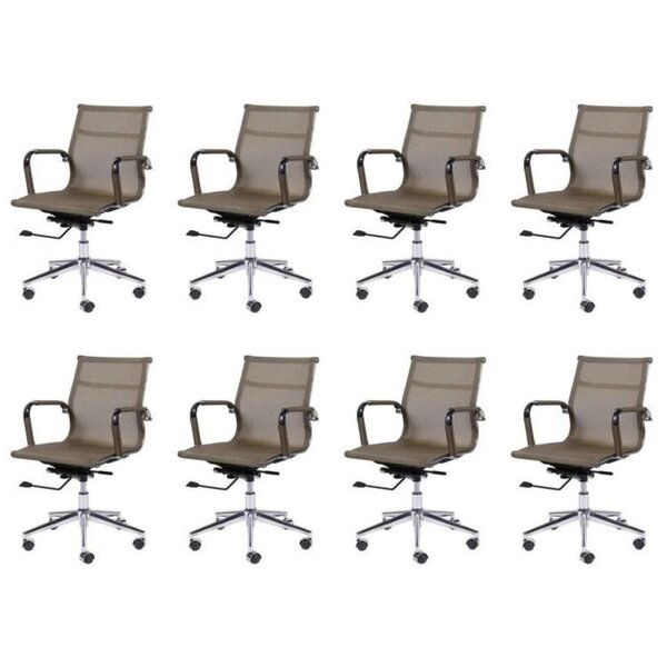 Kit 8 Cadeiras Para Escritorio Diretor Esteirinha Tela Mesh 3