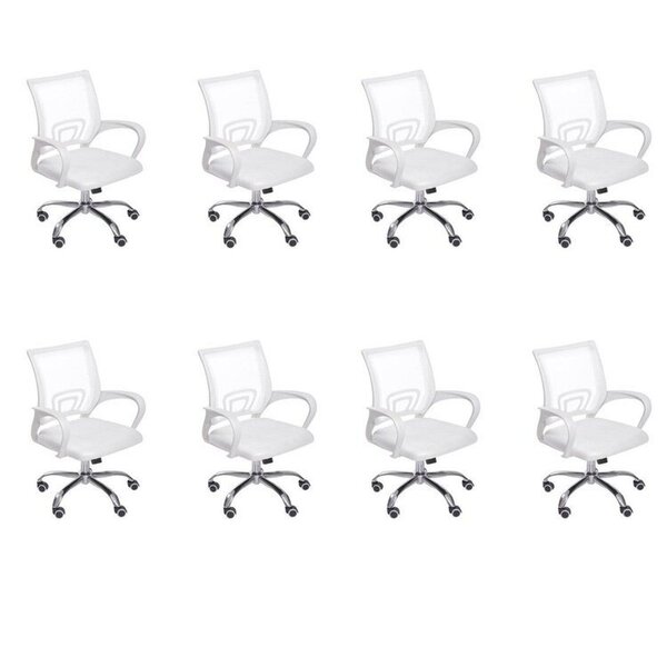 Kit 8 Cadeiras Para Escritório Diretor Tela Mesh Com Relax To