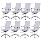 Kit 8 Cadeiras Para Escritório Presidente Esteirinha Tela Mes