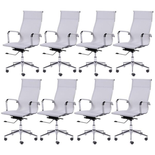 Kit 8 Cadeiras Para Escritório Presidente Esteirinha Tela Mes