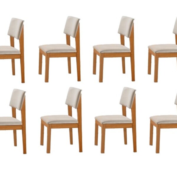 Kit 8 Cadeiras Para Mesa De Jantar Estofada - Jade - Lj Móveis