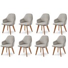 Kit 8 Cadeiras Para Mesa De Jantar Manuela Cinza