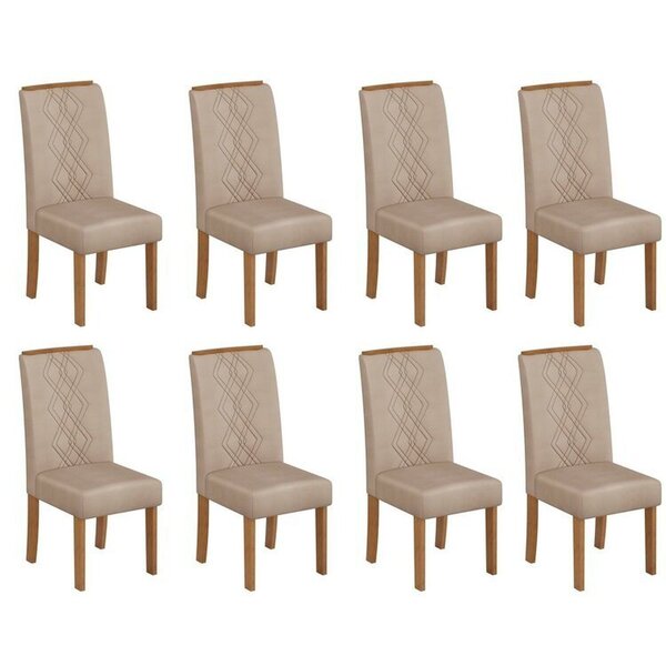 Kit 8 Cadeiras Para Sala De Jantar Ayla Freijó/creme