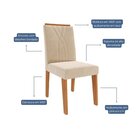 Kit 8 Cadeiras Para Sala De Jantar Estofadas Nicole Cinamomo/