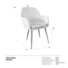 Kit 8 Cadeiras Poltrona Lines Com Pés Dourados Suede Cinza