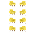 Kit 8 Cadeiras Poltronas Decorativas Escritório Recepção Amar
