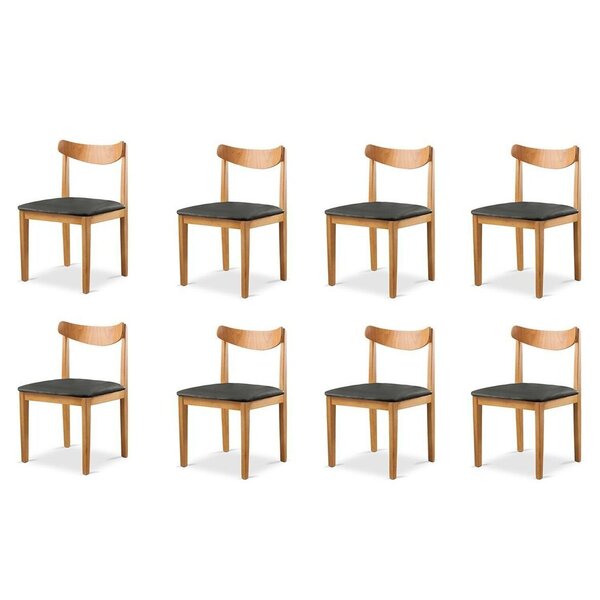 Kit 8 Cadeiras Sala De Jantar Aurora Preto/nature