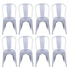 Kit 8 Cadeiras Titan Em Aço Com Pintura Epóxi Prata