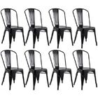 Kit 8 Cadeiras Tolix Iron Ferro Preta Fosca Aço Industrial Sa