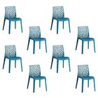 Kit 8 Cadeiras Vazada Em Polipropileno Gruvyer Espresso Móvei