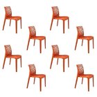 Kit 8 Cadeiras Vazada Em Polipropileno Gruvyer Espresso Móvei