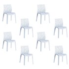 Kit 8 Cadeiras Vazadas Em Polipropileno Gruvyer Espresso Móve