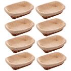 Kit 8 Cestas Porta Pão 24,5x17cm Lyor Plástico Rattan Tecido