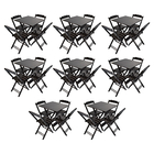 Kit 8 Conjuntos De Mesa Com 4 Cadeiras De Madeira Dobravel 70