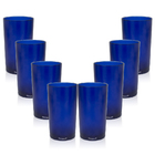 Kit 8 Copos Long Drink 280ml Azul - Policarbonato Texturizado