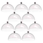 Kit 8 Cúpulas De Plástico 25cm Para Doces Bolos Tortas Amêndo