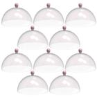 Kit 8 Cúpulas Plásticas 30cm Rosa Para Bolo Torta Doces Hotel