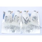 Kit 8 Decoração Natal Presilha Pássaro Branco Com Glitter