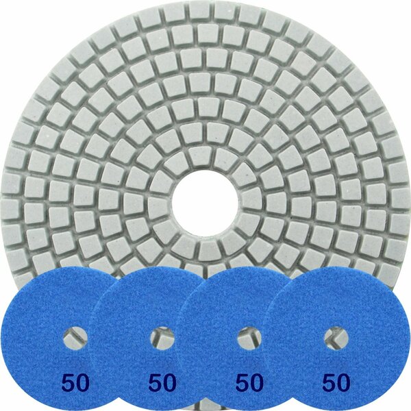 Kit 8 Disco Lixa Polimento Úmido Mármore 10 Cm Grão 50