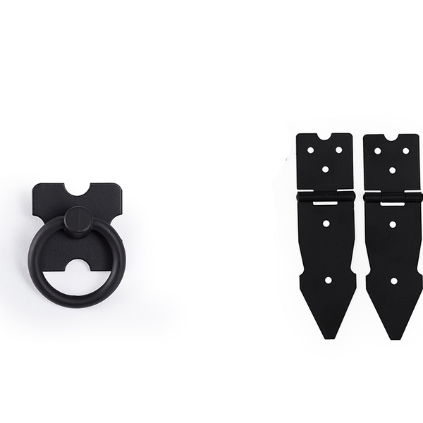 Kit 8 Dobradiças Rústicas + 5 Puxadores Argola