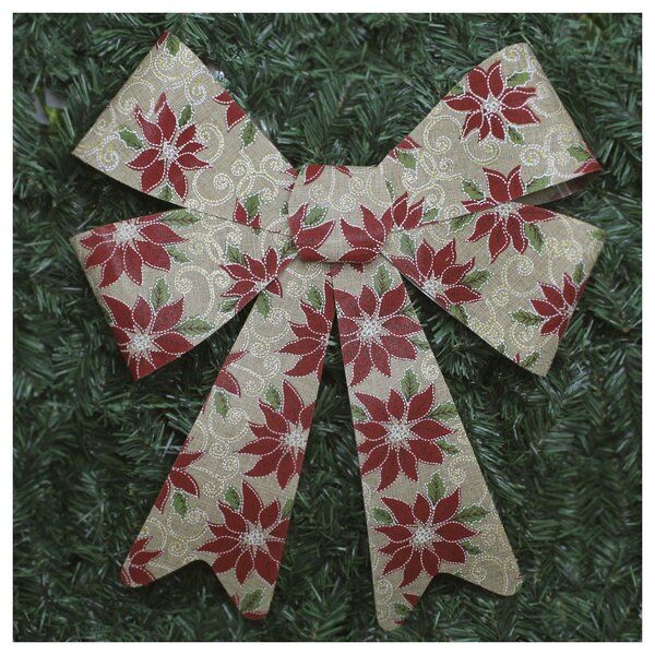 Kit 8 Enfeite Árvore Natal Laço Decorado Com Flores 46 Cm