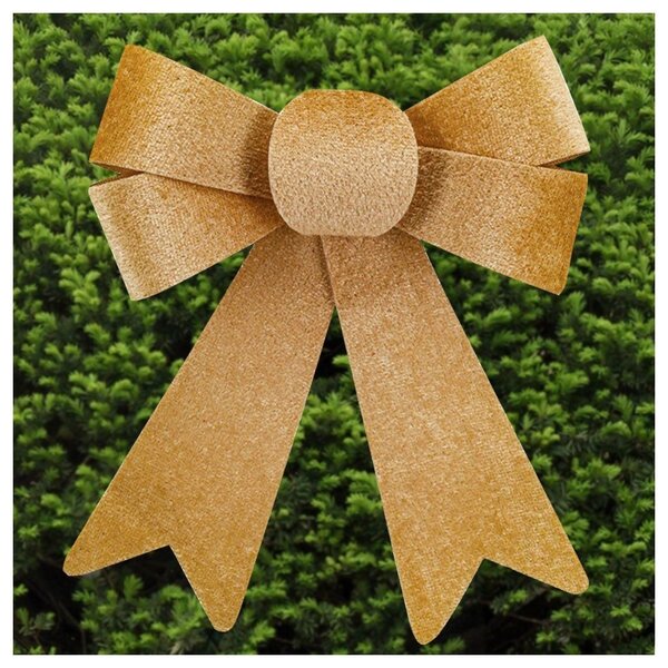 Kit 8 Enfeite Árvore Natal Laço Dourado 17,5cm