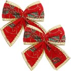 Kit 8 Enfeite Laços Vermelho Natalino Árvore Natal De 12cm