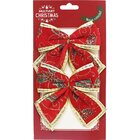 Kit 8 Enfeite Laços Vermelho Natalino Árvore Natal De 12cm