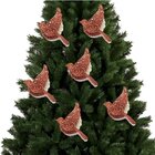 Kit 8 Enfeite Pendente Natal Passarinho Vazado Bronze 11cm