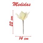 Kit 8 Flores Com Cabo Artificial Decoração De Natal Com Glitt