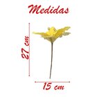 Kit 8 Flores Com Cabo Artificial Decoração De Natal Com Glitt