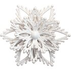 Kit 8 Flores Natal Com Glitter Branco Enfeite Natalino 10cm