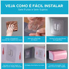 Kit 8 Ganchos Adesivo De Encaixe Transparente Multiuso